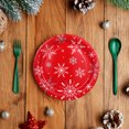 thumbnail image 5 of Christmas Red and White Snowflake Small Paper Plate, 7 in Dia, 12 Count, Tableware Sets, Holiday Time, 5 of 5