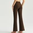 thumbnail image 6 of Womens High Waisted Yoga Pants Stretchy Flared Leggings Soft Pull-On Bell Bottoms Workout Outfits for Women (S, Brown), 6 of 6