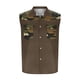 thumbnail image 3 of Camisas de Cuello para Hombres, Moda Casual Día de la Independencia Imprimir Turndown Bolsillos sin Mangas Tanque Deportivo, 3 of 5
