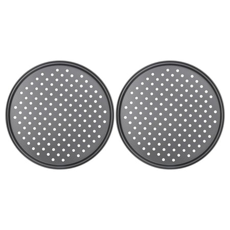 

2X Carbon Steel Pizza Baking Pan Tray 32cm Pizza Plate Dishes Holder Bakeware Home Kitchen