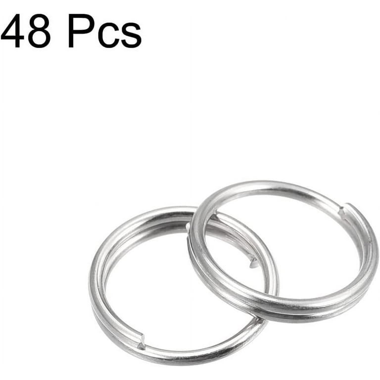 Double Loops Split Rings, 8mm Small Round Key Ring Parts for DIY