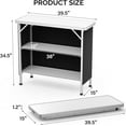 thumbnail image 3 of Portable Bar Table, 2-Tier Shelves, Mobile Bar Table for Events, Party, Camping, Picnic, Tradeshow, Indoor with Black Skirt, 39 "L x 34" H, 3 of 8