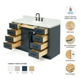 thumbnail image 2 of Ariel Hepburn 55 In. Rectangle Sink Vanity With 1.5 In. Carrara White Countertop In Midnight Blue, 2 of 9