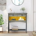 thumbnail image 5 of Bestier 2-Drawers Console Table with LED Light for Entryway Gray, 5 of 7