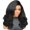 Black, variant on Side-Parted Curly Hair Wigs for Women - Big Wave Synthetic Layered Hair Wigs for Daily Wear, Parties, and Cosplay