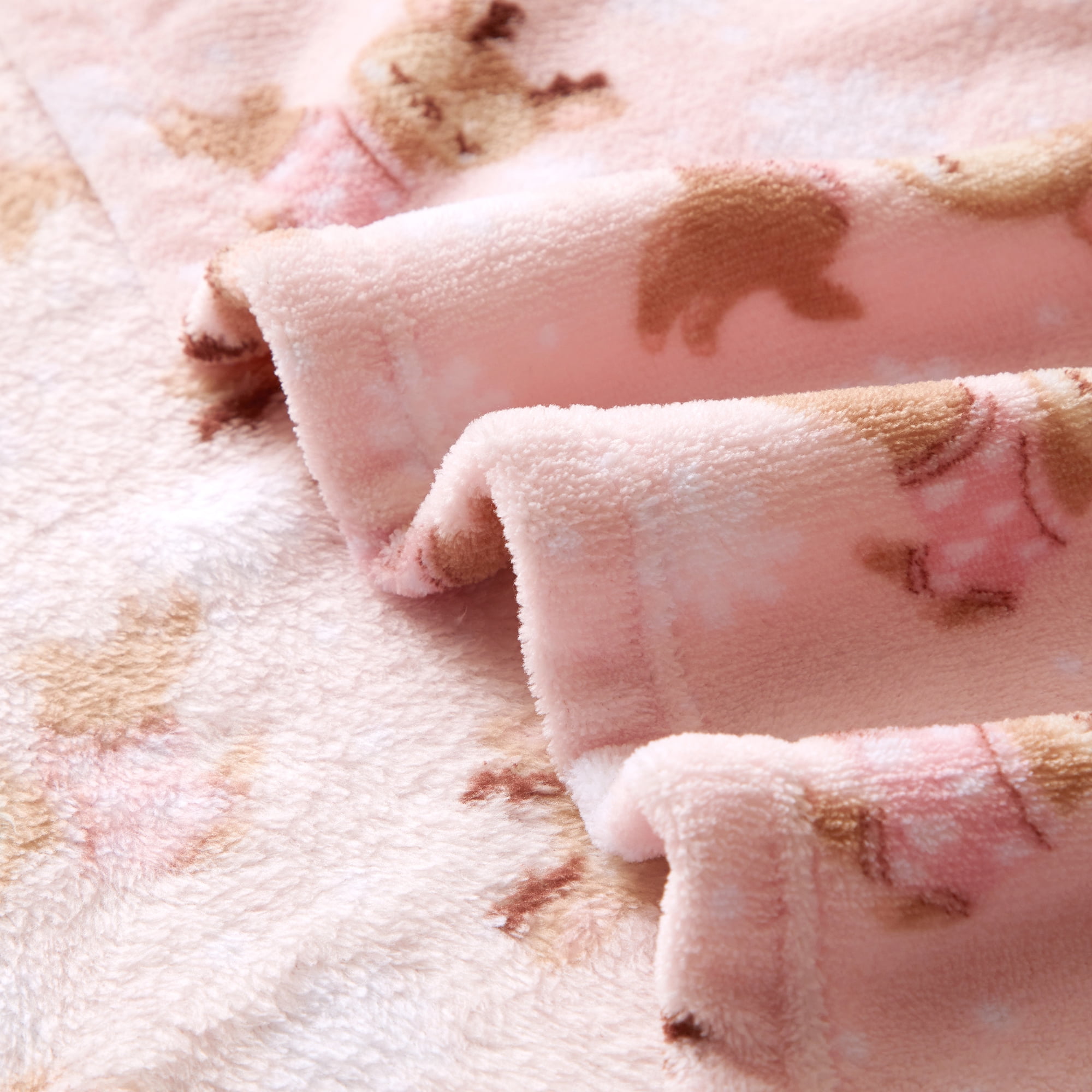 Parent's Choice 30" x 36" Reindeer Plush Baby Blanket, Pink