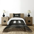 thumbnail image 4 of Ambesonne Industrial Quilted Bedspread Set 2 Pcs, Wrecked Walls, Twin Size, White Dark Brown, 4 of 5