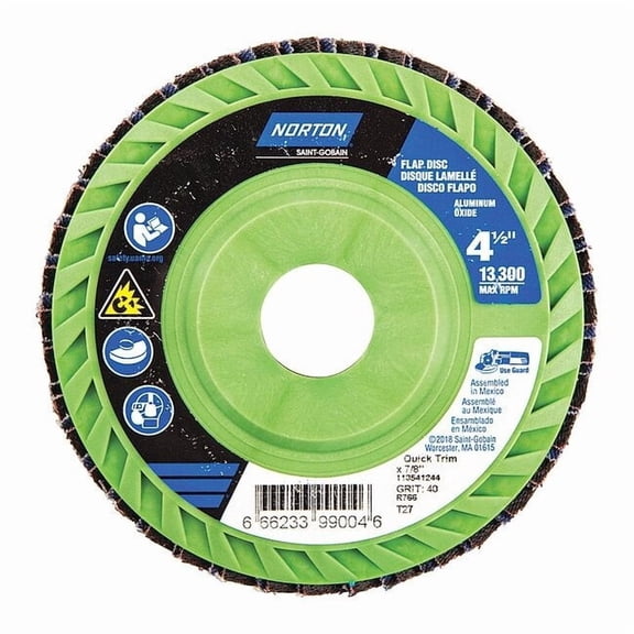 Norton Abrasives Fiber Disc,4 1/2 in Dia,7/8in Arbor 66623399004