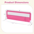 thumbnail image 5 of Spaco 59 Inch Folding Breathable Baby Bed Rail Guard with Safety Strap, Bed Rail for Queen, King, Twin, and Bunk Size Beds, Pink, 5 of 6