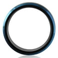 thumbnail image 2 of Pompeii Men's Brushed Black Tungsten Ring Blue Polished Beveled Edge 8mm Wedding Band (,), 2 of 3