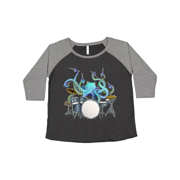 Inktastic Cute Blue Octopus Drumming Women's Plus Size T-Shirt