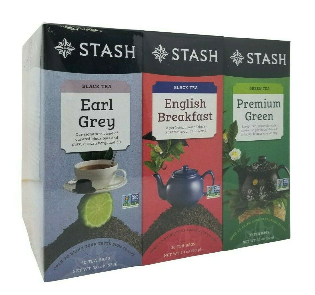 Stash Tea Company Tea Bags - Herbal, Green & Black 6 Packs