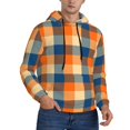 thumbnail image 2 of Daiia Warm Orange Plaid for Men's Fashion Hoodies & Sweatshirts with Kangaroo Pocket Hooded Sweatshirt Breathable & Moisture Wicking-3X-Large, 2 of 7