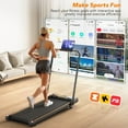 thumbnail image 2 of BEROCA Portable Treadmill with Incline, 3HP Small Foldable Treadmill for Small Space Home Office, 300 lbs Under Desks Walk Pad with Handle Bar APP 3 Colors Lights, 2 of 8