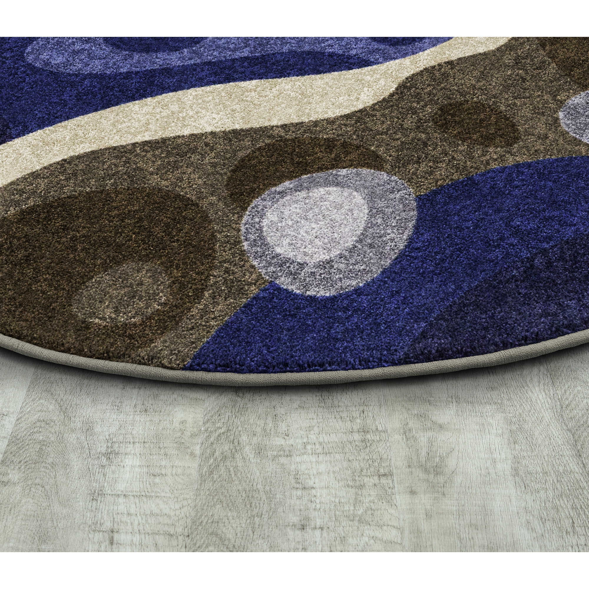 Serenity Brook 5'4" Round Area Rug in Color Multi