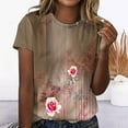 thumbnail image 2 of Birdeem T-Shirt Décontracté Rétro Imprimé à Col Rond à Manches Courtes pour Femme, 2 of 6