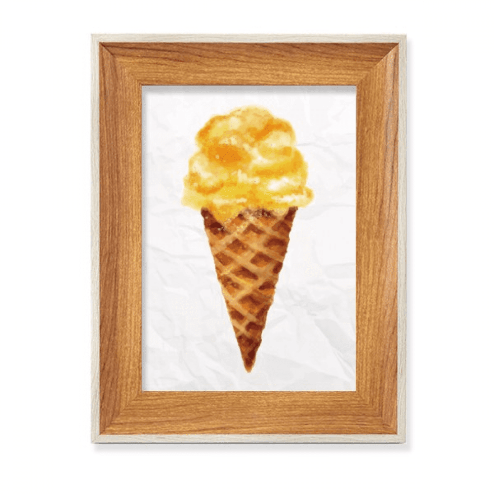 Yellow Watercolor Sweet Ice Desktop Wooden Photo Frame Display Picture Art Painting Multiple Sets
