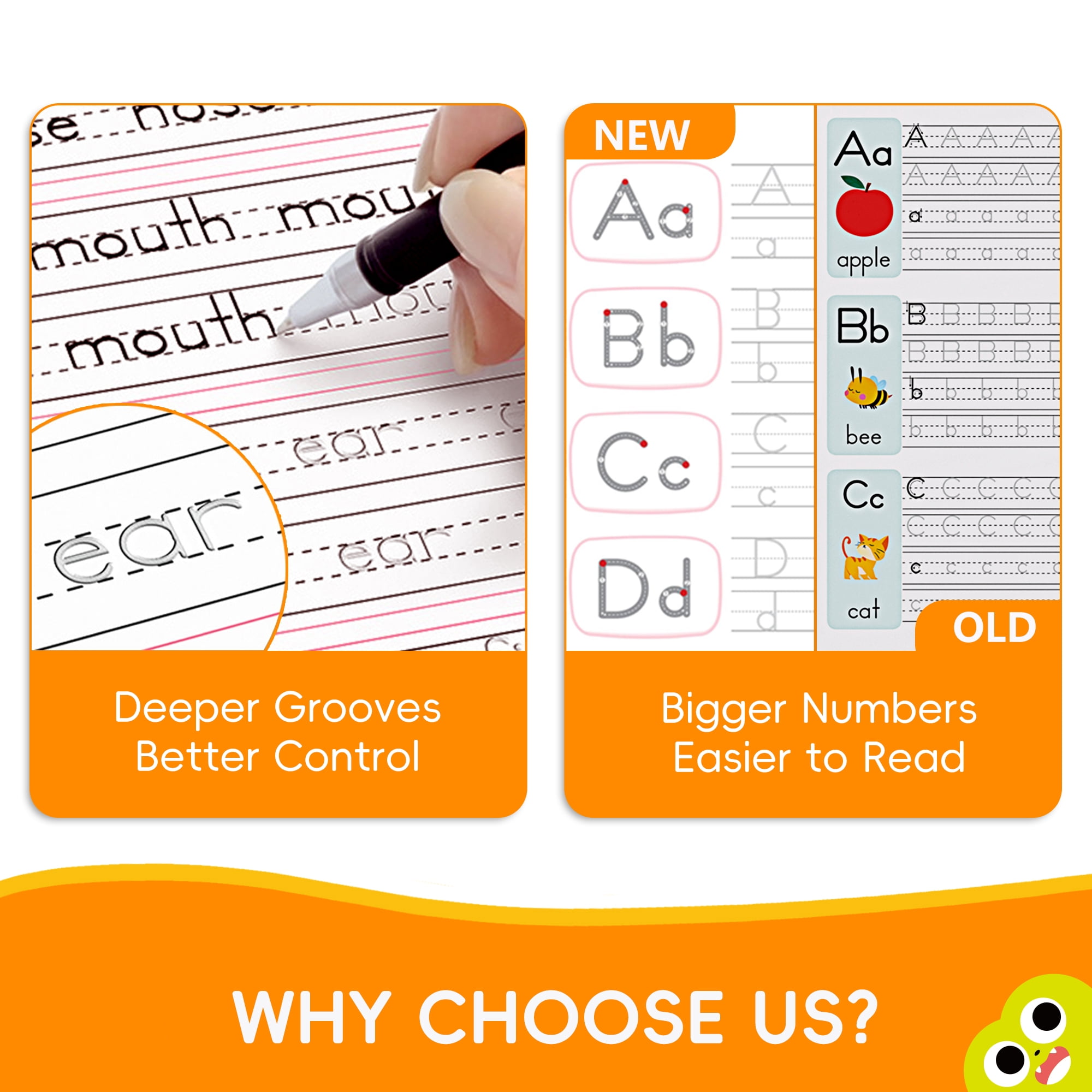 Magic Grooved Writing Practice, Large Grooved Handwriting Books Practice for Kids , Preschool Learning Activities, Tracing Books for Kids Ages 3-5, Preschool Workbook, Reusable Write Number Letter