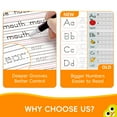 thumbnail image 5 of Magic Grooved Writing Practice, Large Grooved Handwriting Books Practice for Kids , Preschool Learning Activities, Tracing Books for Kids Ages 3-5, Preschool Workbook, Reusable Write Number Letter, 5 of 12