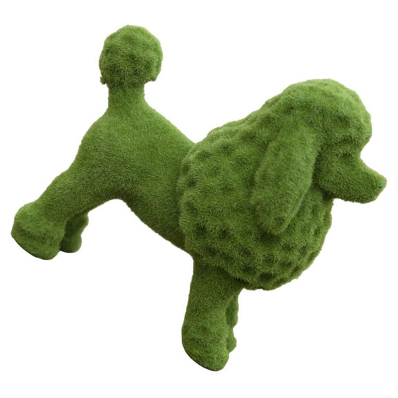 HEMOTON Garden Ornaments Resin Poodle Ornaments Landscape Ornament 16.7x16.5cm Green