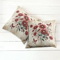 thumbnail image 3 of Ambesonne Rustic Throw Pillow Cover Pack of 2, Warm Tone Botanical Design, 2 Pcs-20"x20", Red Blue Grey and Eggshell, 3 of 5