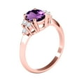 thumbnail image 3 of AoneJewelry 10K Rose Gold Oval Amethyst and Diamond Ring 1.55 Carat Gemstone Jewelry for Women, 3 of 5