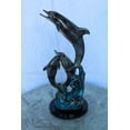 thumbnail image 2 of Nifao Bronze Statue of Three Dolphins Leaping from Water – Home Decor Sculpture, 8"L x 8"W x 20"H, 2 of 8