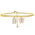 thumbnail image 1 of Pulseras de playa con inicial de mariposa para mujer, tobillera con 26 letras, pulseras, joyería de playa Wmkox8yi  sjalhkljlk3384, 1 of 1