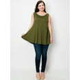 thumbnail image 6 of Made by Johnny Women's Solid Sleeveless Tunic for Leggings Swing Flare Tank Tops S-5XL Plus Size XXXXXL OLIVE, 6 of 6