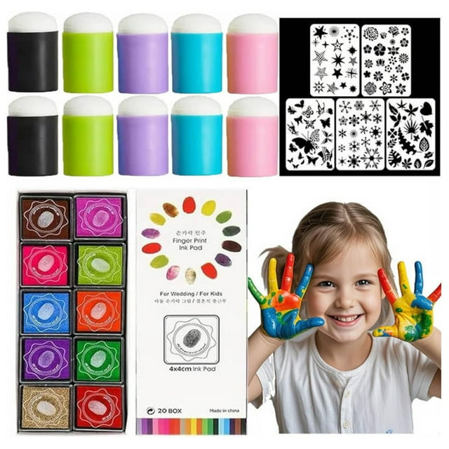Finger Ink Soft Blending Brushes Daubers For DIY Painting Drawing Ink Card Making Commodities For Finger Painting Color Coded Handles Ink Tool