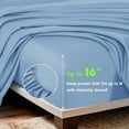 thumbnail image 6 of Sonoro Kate Luxury Cooling Bamboo Bed Sheet Set - Deep Pockets - 3 Piece, Twin XL, Lake Blue, 6 of 6