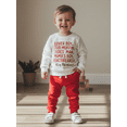 thumbnail image 4 of BemeyourBBs Toddler Baby Boy Spring Outfits Valentines Day Clothes Letter Print Long Sleeve Pullover Sweatshirt Tops Solid Pants Set, 4 of 9