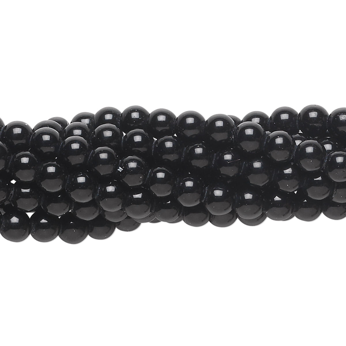 5 sixteen inch strands of black beads.