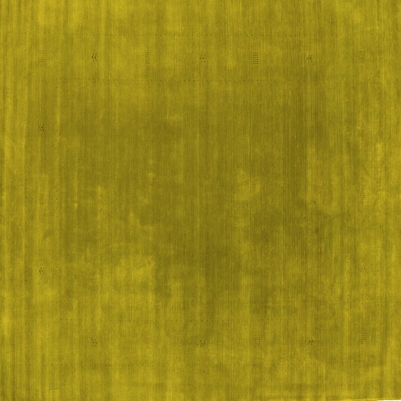 Ahgly Company Indoor Square Abstract Yellow Contemporary Area Rugs, 5' Square