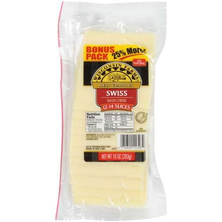 Wisconsin Farms: Swiss Sliced Cheese, 10 oz
