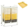 thumbnail image 3 of GOFLAME 20-Drawer Rolling Storage Cart, Multifunctional Art Craft Organizer Cart, Mobile Utility Storage Cart with Removable Drawers & Lockable Wheels, Craft Cart for Home Office School, Yellow, 3 of 9
