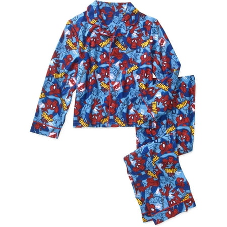 Boys' 2 Piece Poly Button Front Pajama Sleepwear Set, Available in 24 Characters