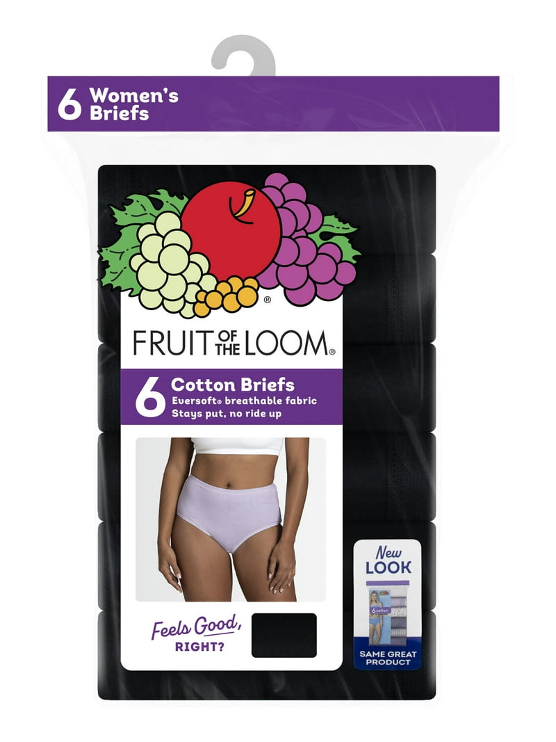 Fruit of the Loom Women's Cotton Brief Underwear, 6-Pack - Walmart.com