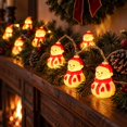 thumbnail image 3 of QISIWOLE Christmas Red Snowman LED String Lights, 10.5ft Plastic Cord with Santa Face Bulbs and USB Plug, Warm Ambiance Glow for Tree Mantel Window Party, 10.5ft, 3 of 8