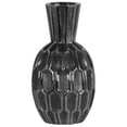 thumbnail image 1 of Urban Trends Collection 46512 Large Ceramic Round Vase with Trumpet Neck & Embossed Hexagonal Design Body, Silver, 1 of 1