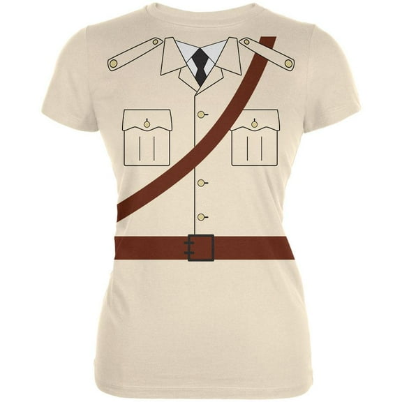 Halloween Safari Explorer Dr. Livingstone Costume Juniors Soft T Shirt Cream MD