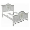 thumbnail image 2 of Auri Full Size Bed, Floral Motifs Arched Headboard, Classic White Wood, 2 of 7