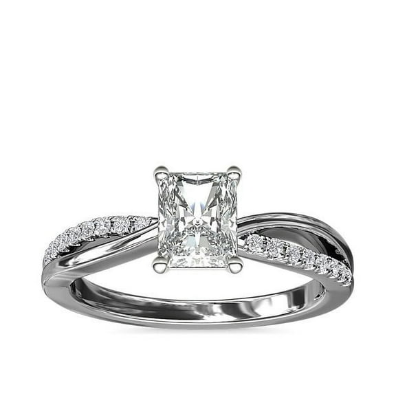 Diamond-Capitals IGI Certified 2.15 Ct Beautiful Emerald Cut Lab Grown Diamond Solitaire Anniversary Ring for Women Solid 14K White Gold (E/VVS2) Size 7