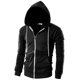 thumbnail image 1 of Ohoo Sudadera con capucha y cremallera para hombre, sudadera ligera y ajustada, chaqueta con capucha y cremallera completa / DCF002-CHARCOAL-XL, 1 of 1