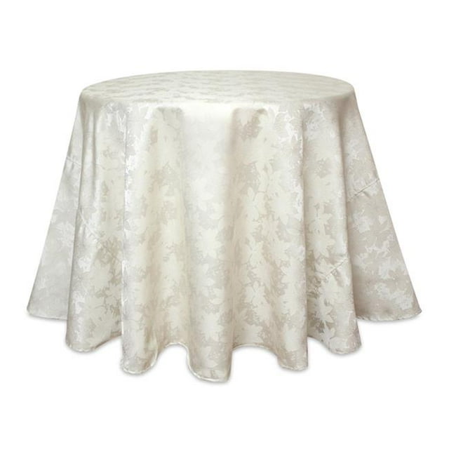Melrose International 65354DS 96 in. Polyester Poinsettia Table Cloth, Ivory