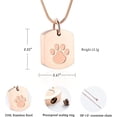 thumbnail image 3 of Stainless Steel Paw Print Square Cremation Urn Pendant Pet Memorial Necklace for Dog Cat Cremation Ashes Keepsake, 3 of 6