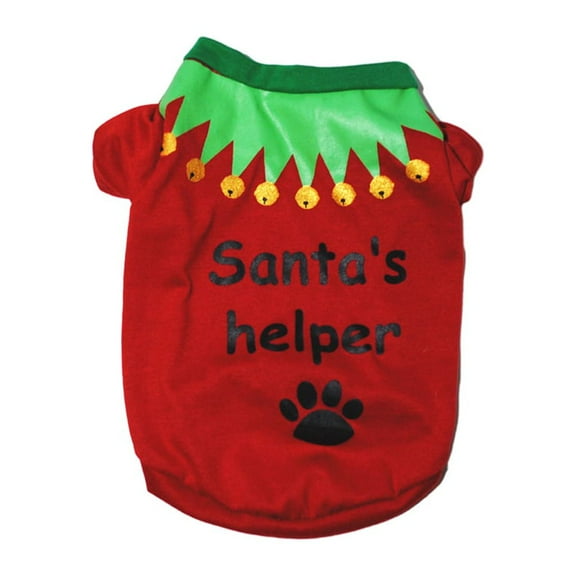 KYAIGUO Pet Cotton T-Shirt Christmas Dog Shirt Soft and Breathable Printed Christmas Pattern