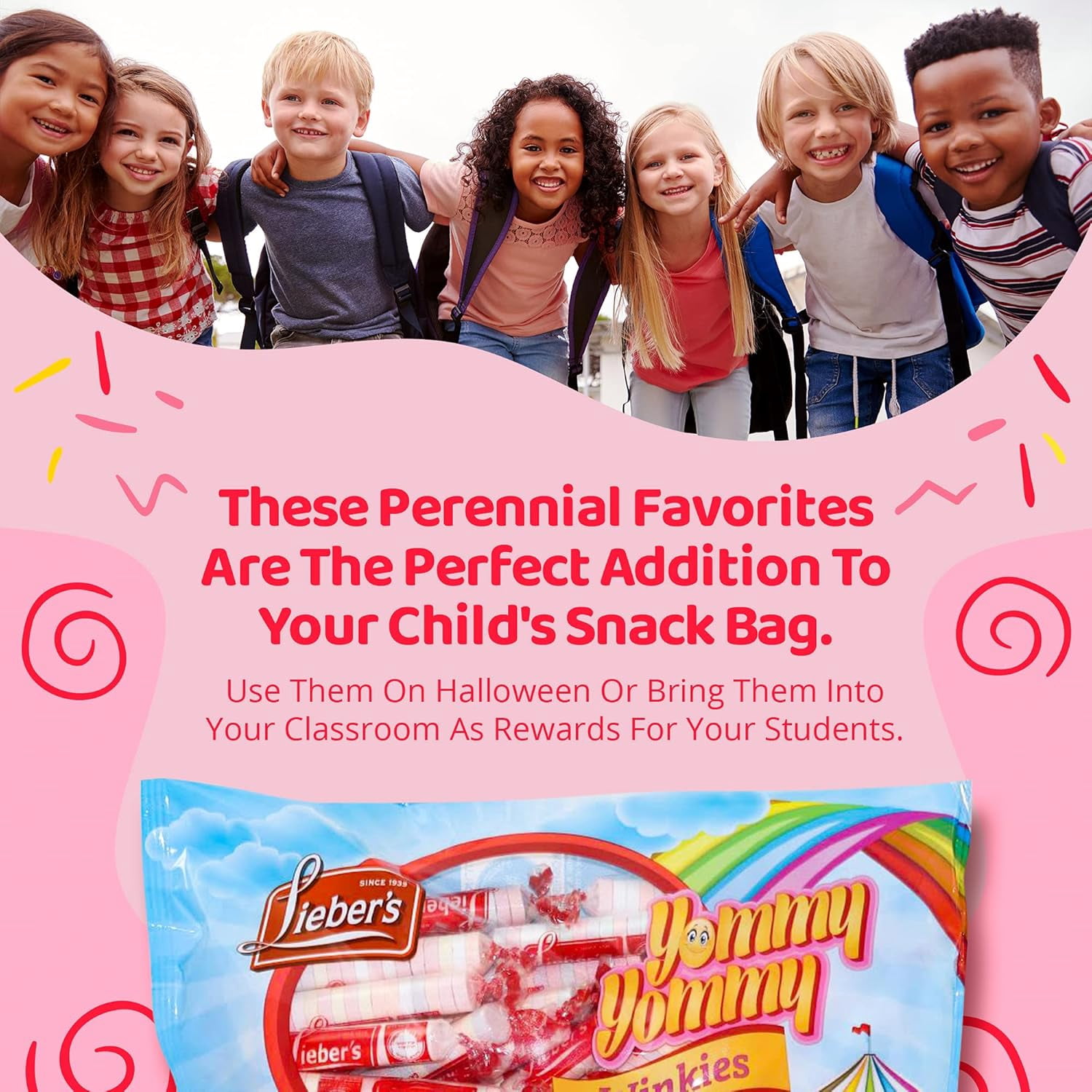 Lieber's Smarties Assorted Flavored Hard Candy Rolls, Party and Parade Favorite, Individually Wrapped, 2 Pack, 9 oz