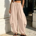 thumbnail image 4 of QSAWXQZ Women's Jogger Pants Drawstring Elastic Waist Loose Tapered Leg Trousers with Pockets Adjustable Hem Bottoms 2XL, 4 of 9