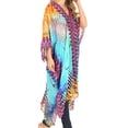 thumbnail image 4 of Sakkas Alvita Women's V Neck Beach Dress Top Caftan Cover up with Rhinestones - ONT85-Turq - One Size Regular, 4 of 5
